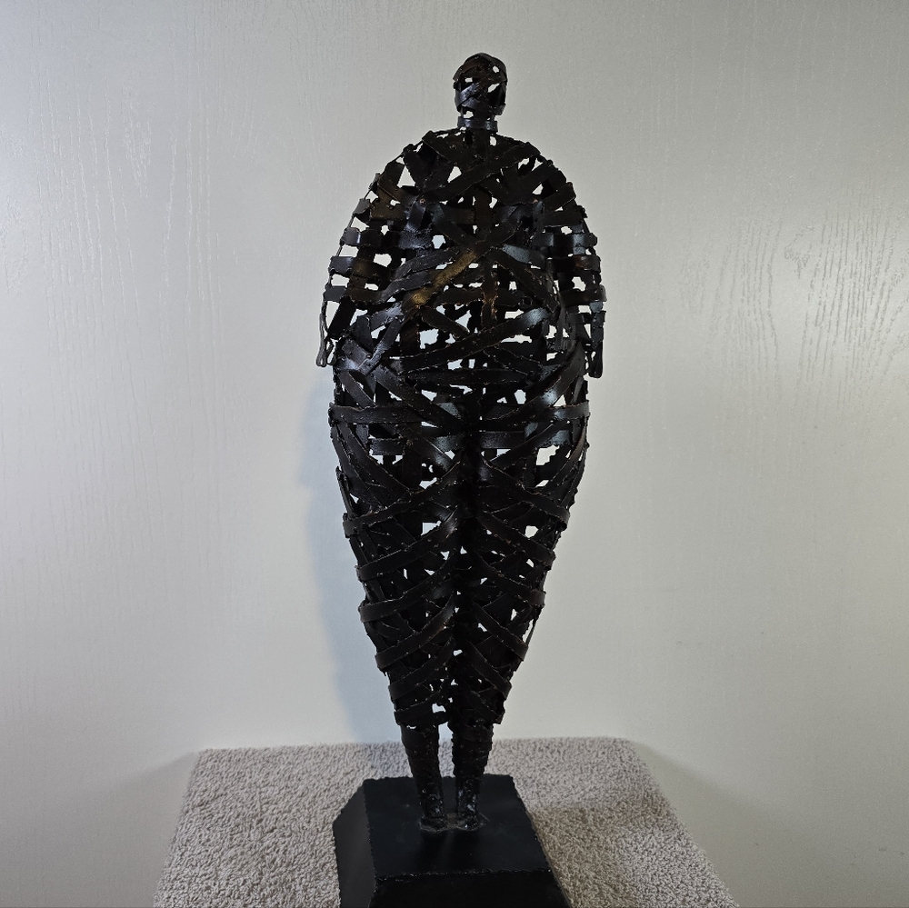 Vintage Mid Centurypalecek Brutalist Metal Strip Sculpture - Picture 5 of 13